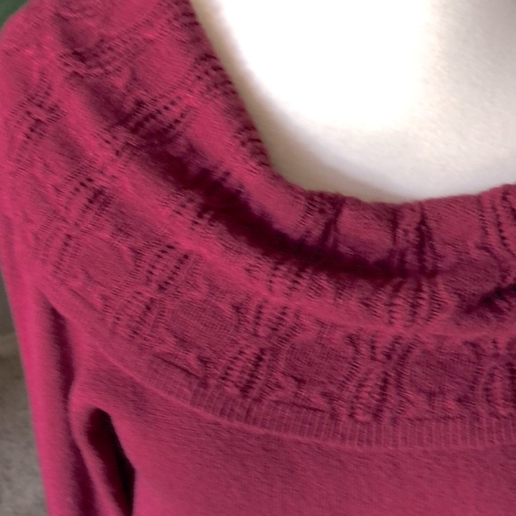 SZ L NWOT Appraisal DRESS. WINE WITH BELT LONG SLEEVE CABLED COLLAR - Picture 2 of 6